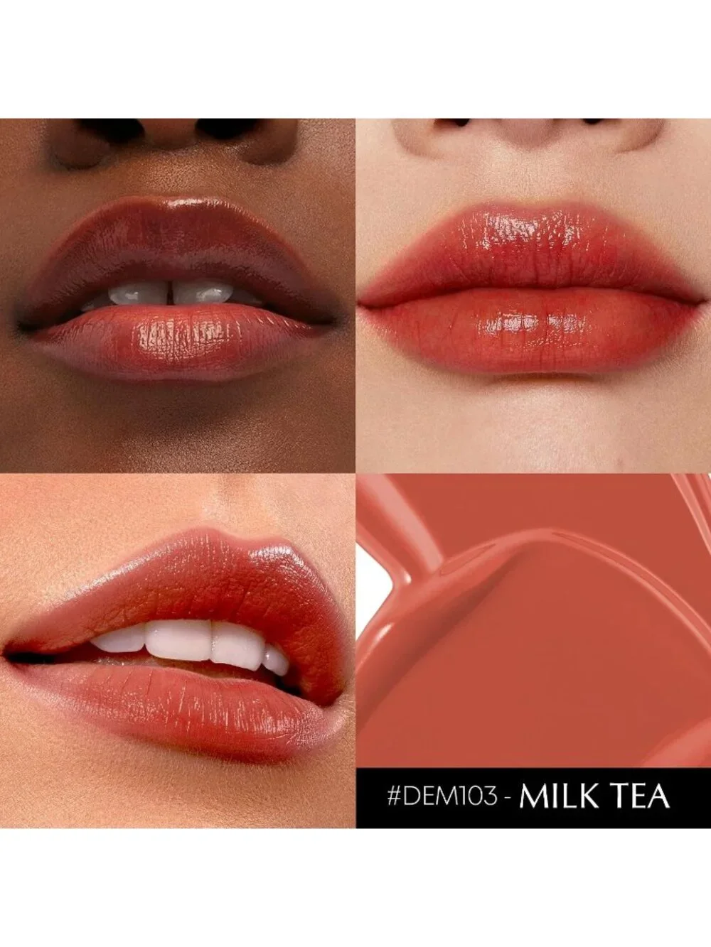 Women's DM103 Milk Tea Glow Reviver Moisture Lip Gloss Creamy Tinted Lip Balm